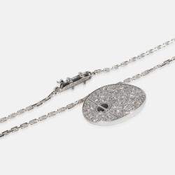 مملوكة مسبقًا Cartier 18K White Gold and Diamond Love Pendant Necklace
