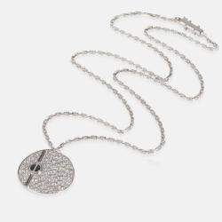 مملوكة مسبقًا Cartier 18K White Gold and Diamond Love Pendant Necklace