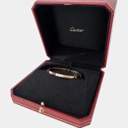 Cartier 18K Yellow Gold and 6 Diamonds Love Bangle Bracelet