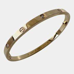 Cartier 18K Yellow Gold and 6 Diamonds Love Bangle Bracelet