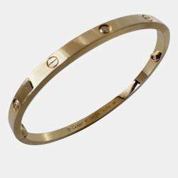 Cartier 18K Yellow Gold and 6 Diamonds Love Bangle Bracelet