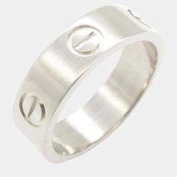 Cartier 18K White Gold Love Band Ring EU 52