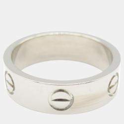 Cartier 18K White Gold Love Band Ring EU 52