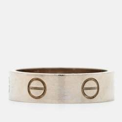 Pre Owned Cartier Love 18k White Gold Ring Size 55