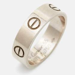 Pre Owned Cartier Love 18k White Gold Ring Size 55