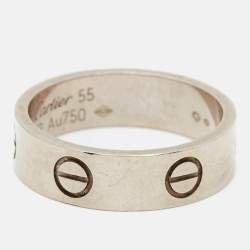 Pre Owned Cartier Love 18k White Gold Ring Size 55