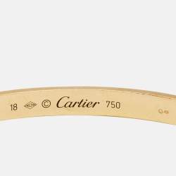 Pre Owned Cartier Love 18k Yellow Gold Cuff Bracelet 18