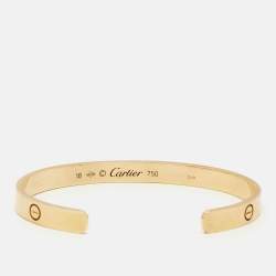 Pre Owned Cartier Love 18k Yellow Gold Cuff Bracelet 18