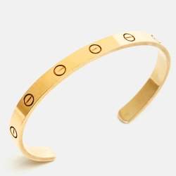 Pre Owned Cartier Love 18k Yellow Gold Cuff Bracelet 18