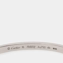 Cartier Love 18k White Gold Bangle Bracelet 16