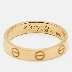 Pre Owned Cartier Love 18k Yellow Gold Wedding Band Ring Size 52