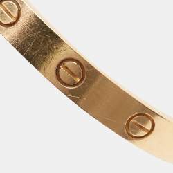 Pre Owned Cartier Love 18k Yellow Gold Open Cuff Bracelet 16