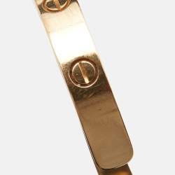 Pre Owned Cartier Love 18k Yellow Gold Open Cuff Bracelet 16