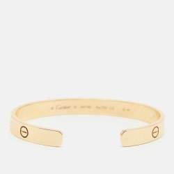 Pre Owned Cartier Love 18k Yellow Gold Open Cuff Bracelet 16