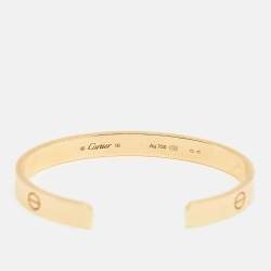 Pre Owned Cartier Love 18k Yellow Gold Open Cuff Bracelet 16