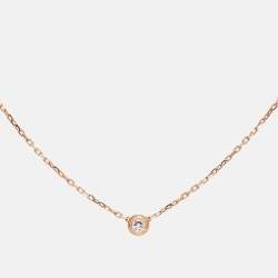 Cartier d'Amour Diamond 18k Rose Gold Small Model Necklace