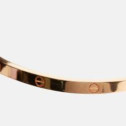 Pre Owned Cartier Love 18k Rose Gold Small Model Bracelet 17