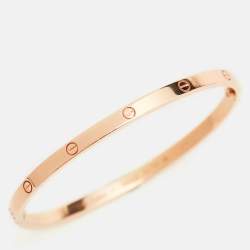 Pre Owned Cartier Love 18k Rose Gold Small Model Bracelet 17