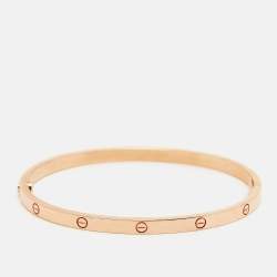 Pre Owned Cartier Love 18k Rose Gold Small Model Bracelet 17