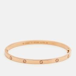 Pre Owned Cartier Love 18k Rose Gold Small Model Bracelet 17