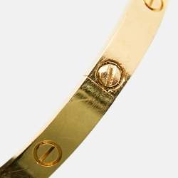 Pre Owned Cartier Love 4 Diamond 18k Yellow Gold Bracelet 18