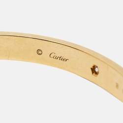 Pre Owned Cartier Love 4 Diamond 18k Yellow Gold Bracelet 18