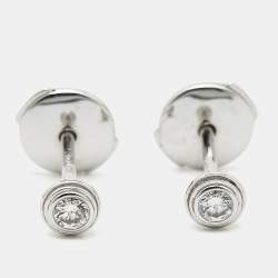 Pre Owned Cartier d'Amour Diamonds 18k White Gold Small Model Earrings