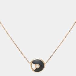 Cartier Amulette De Cartier Onyx Diamond 18K Rose Gold XS Model Bracelet