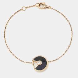 Cartier Amulette De Cartier Onyx Diamond 18K Rose Gold XS Model Bracelet