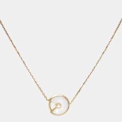 Pre Owned Cartier Amulette de Cartier Mother of Pearl Diamond 18k Yellow Gold XS Model Bracelet