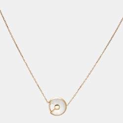 Pre Owned Cartier Amulette de Cartier Mother of Pearl Diamond 18k Yellow Gold XS Model Bracelet