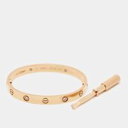 Cartier Love 4 Diamonds 18k Rose Gold Bracelet 16