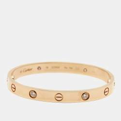 Cartier Love 4 Diamonds 18k Rose Gold Bracelet 16