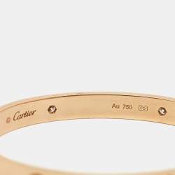 Cartier Love 4 Diamonds 18k Rose Gold Bracelet 16