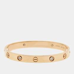 Cartier Love 4 Diamonds 18k Rose Gold Bracelet 16