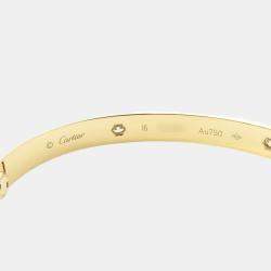 Pre Owned Cartier 18K Yellow Gold and Diamond Love Bracelet