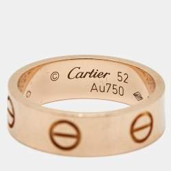 Cartier Love 18K Rose Gold Band Ring Size 52