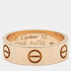 Cartier Love 18K Rose Gold Band Ring Size 52