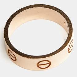 Cartier Love 18K Rose Gold Band Ring Size 52