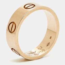 Cartier Love 18K Rose Gold Band Ring Size 52