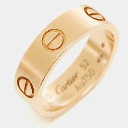 Cartier Love 18K Rose Gold Band Ring Size 52