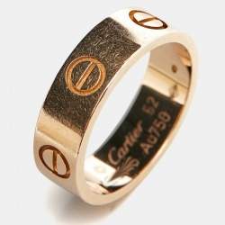 Cartier Love 18K Rose Gold Band Ring Size 52