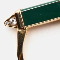 Cartier Les Berlingots de Cartier Malachite Diamonds 18k Yellow Gold Ring Size 58