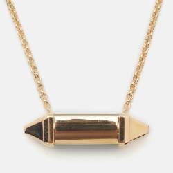 Pre Owned Cartier Les Berlingots de Cartier Malachite Diamonds 18k Yellow Gold Necklace