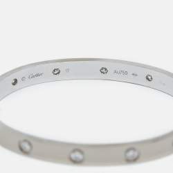 Pre Owned Cartier Love 10 Diamonds 18k White Gold Bracelet 17
