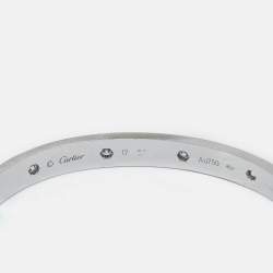 Pre Owned Cartier Love 10 Diamonds 18k White Gold Bracelet 17