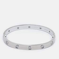 Pre Owned Cartier Love 10 Diamonds 18k White Gold Bracelet 17