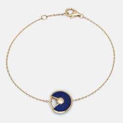 Cartier Amulette De Cartier  Diamond, Lapis Lazuli 18k Yellow Gold XS Model Bracelet