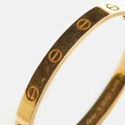 Pre Owned Cartier Love 18k Yellow Gold Bracelet 16