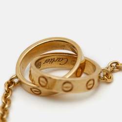 Pre Owned Cartier Love Interlocking Loops 18k Yellow Gold Bracelet